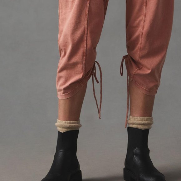 Anthropologie Daily Practice Cropped Arid Joggers In Orange Size XS EUC - Picture 2 of 12